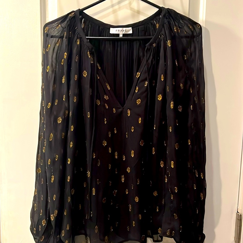 Beautiful Black with gold design blouse